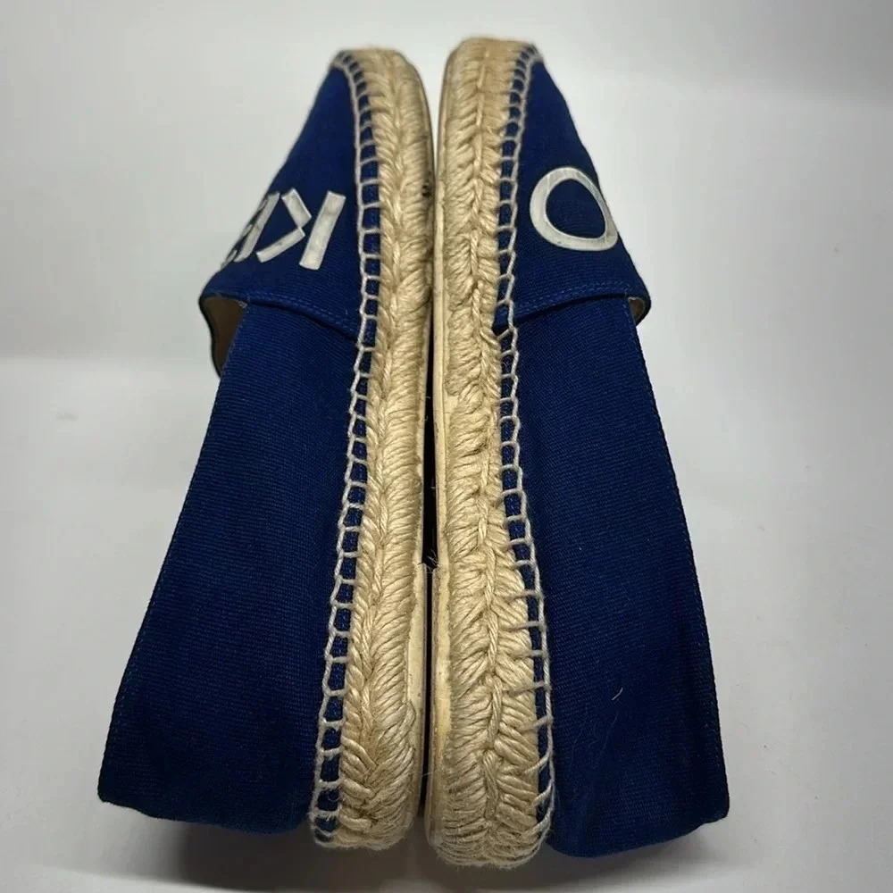 Kenzo Paris Espadrilles Flats Shoes Logo Slip On Royal Blue Women's Size 37 US 6 - Picture 7 of 10